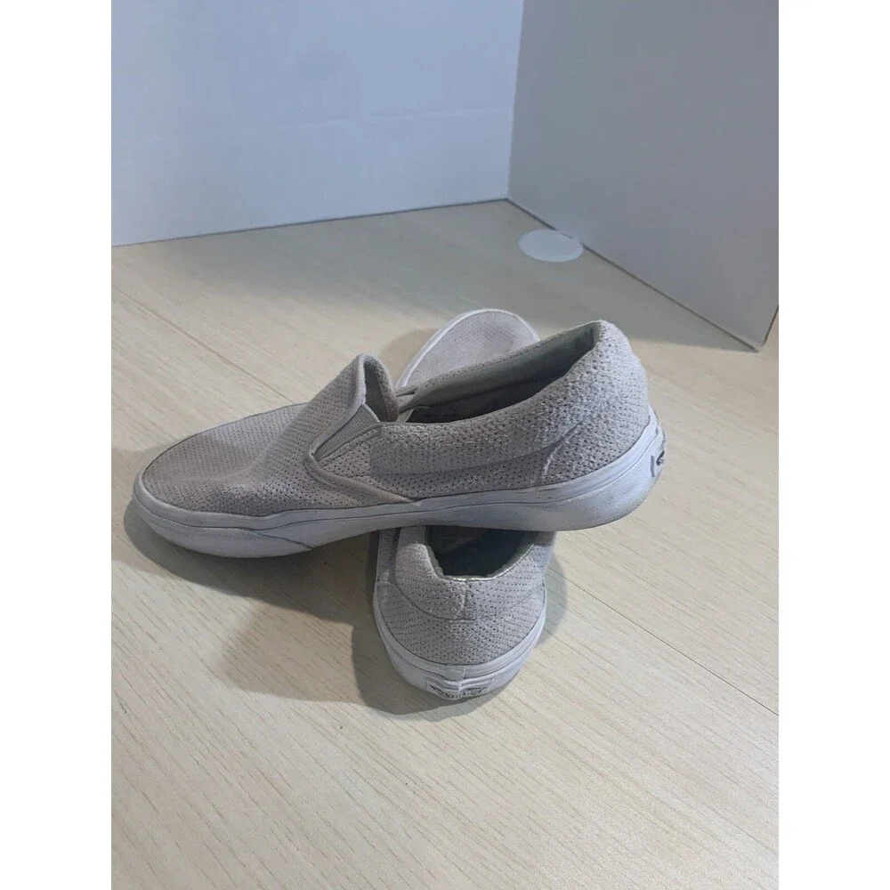 Vans Asher Slip-On Sneaker Perf Gray Leather US Men's Sz 8, Women's 9.5